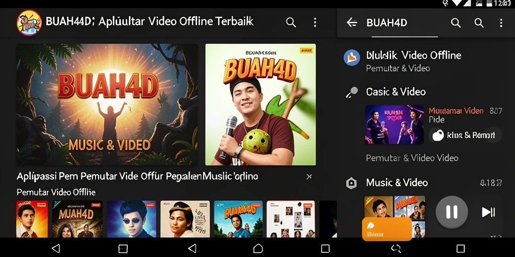 Tampilan antarmuka BUAH4D dalam memutar video offline.