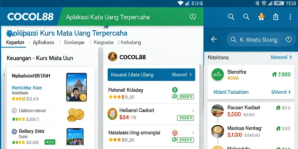 Tampilan antarmuka COCOL88 dengan fitur Kurs Mata Uang yang intuitif.