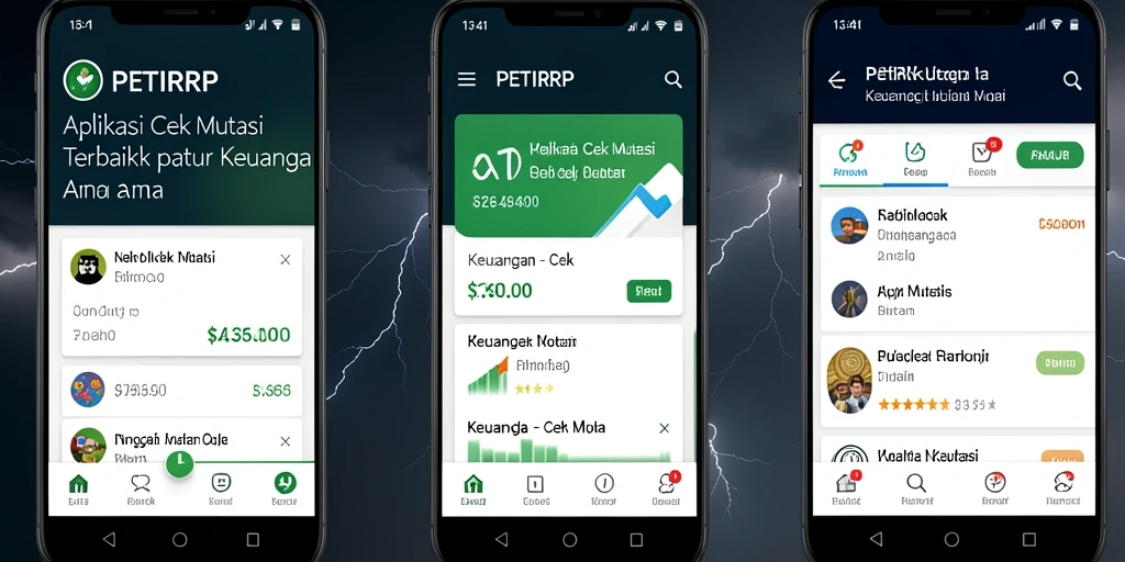 Screenshot utama PETIRRP menampilkan antarmuka aplikasi Cek Mutasi yang modern.