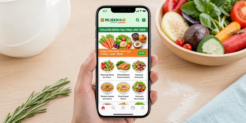 Antarmuka aplikasi Diet Sehat yang menarik dan fungsional.