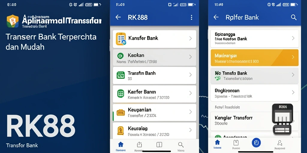 Tampilan utama RK88 dengan fitur Transfer Bank yang memudahkan.