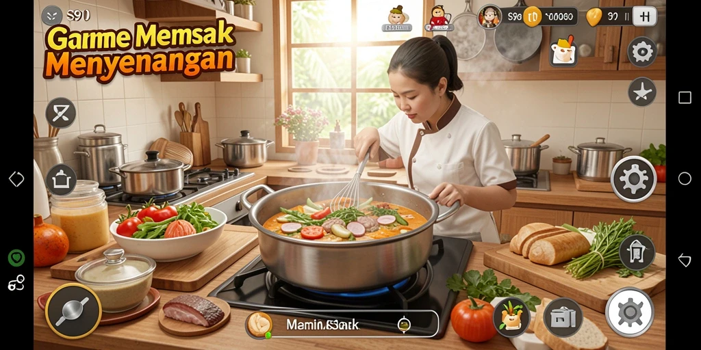 Tampilan antarmuka S80 saat memasak hidangan lezat.