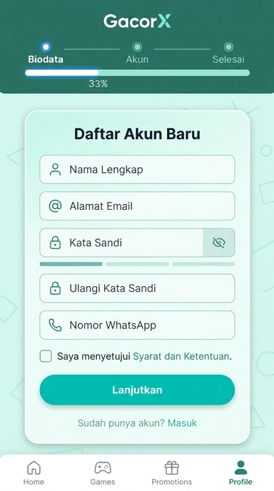 Cara Mudah Registrasi Akun Gacorx untuk Android